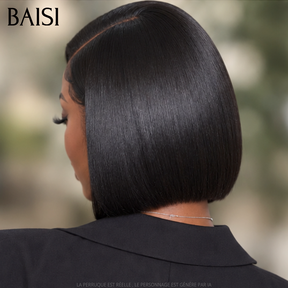 BAISI 100% Vietnam Hair 5x5 Lace Perruque Bob Lisse 8Pouces 99€ SDD Couleur Noir 1B# Meilleure Qualité Prix Abordable en 100% Cheveux humains