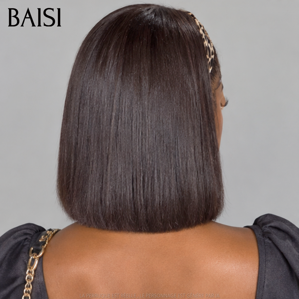 BAISI Perruque Bandeau BOB Lisse 10 Pouces 79€ SDD 100% Vietnam hair Fabriquée A La Machine sans Colle sans lace en 100% Cheveux Humains