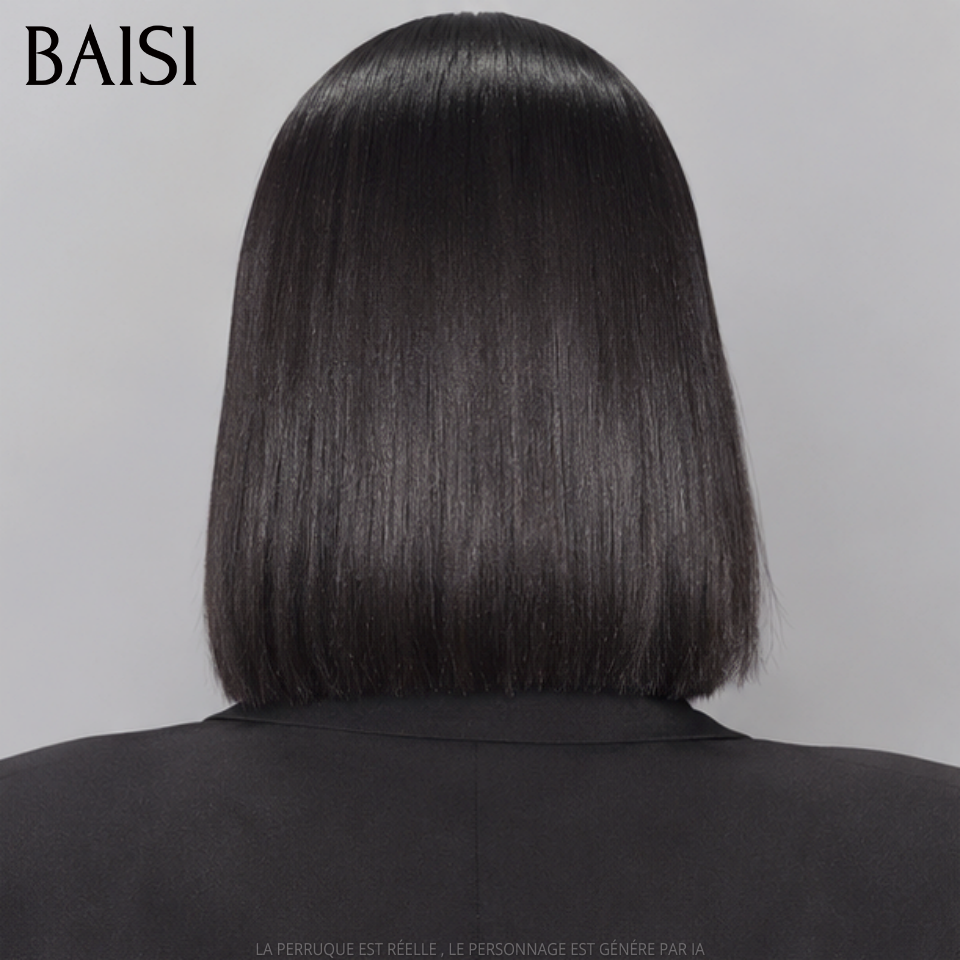 BAISI 13x4 Lace Perruque Bob Lisse Déjà Coiffée 99€ Seulement Avec Devant En Nattes Prête A Porter Très Tendance en 100% Cheveux humains