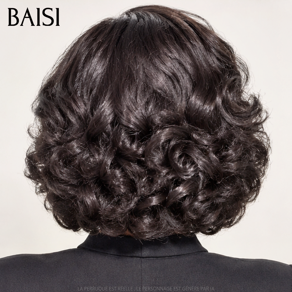 BAISI BLACK FRIDAY PROMO Stocks limités 79€ pixie Perruque egg wave NOIR avec lace frontal en 100% Cheveux Humains