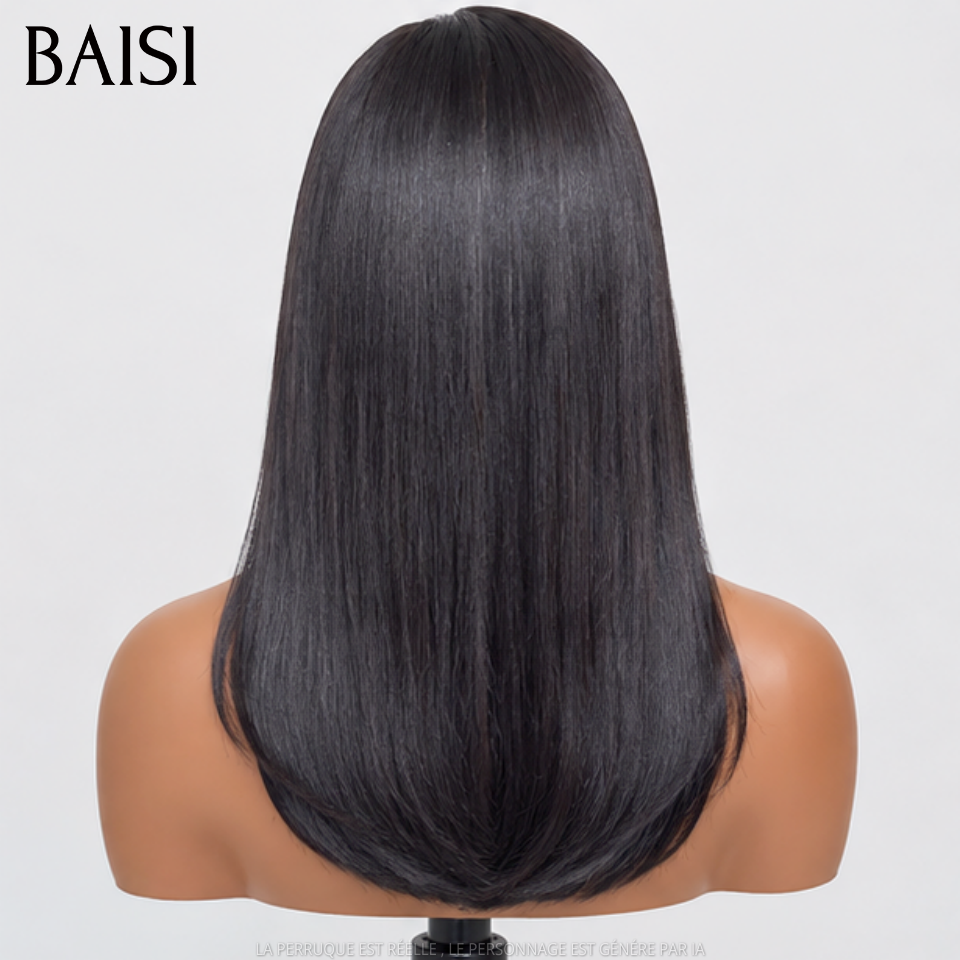 BAISI Frontale 13x4 lace tranparente BOB 14 Pouce 79€ lisse couleurs NOIR en 100% Cheveux Humains