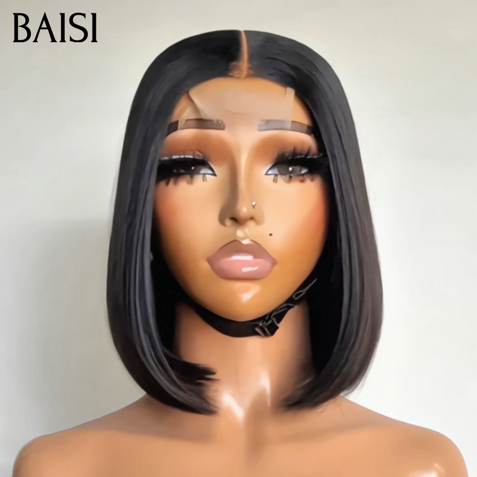 BAISI 3 perruques 100% Vietnam Hair bob Lisse Noir 8 ou 10 Pouces avec ou sans Frange Deja En France Facile à Porter Au Quotidien Très Bonne Qualité en 100% Cheveux Humains
