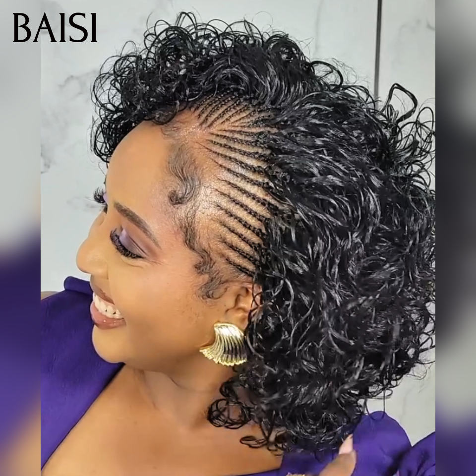 BAISI Full Lace Perruque Contre Chaleur avec Natte Coiffure Deja Faite 169€ Seulement 100% Identique A la Photo en 100% en cheveux humains
