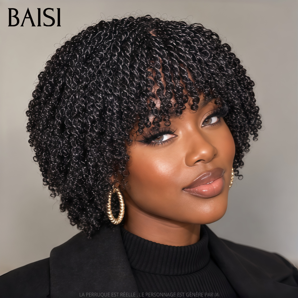 BAISI Perruques avec coiffure tressée natte 13x4 Frontal 99€ ou Full lace 189€ Vidéo 100% Réelle en 100% cheveux humains