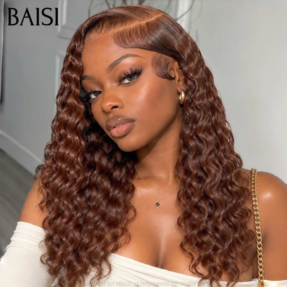 BAISI 13x4 Lace Perruque Romance Curl Couleur Marron 4# 18Pouces 147€ Classique Pour Femme Epannouie en 100% Cheveux humains ACE