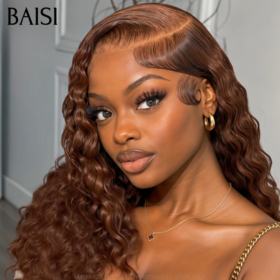 BAISI 13x4 Lace Perruque Romance Curl Couleur Marron 4# 18Pouces 147€ Classique Pour Femme Epannouie en 100% Cheveux humains ACE