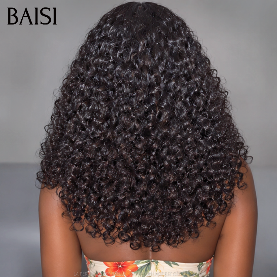 BAISI Closure Lace Perruque Curly Vietnam Hair Couleur Noir #1B 250% Densité Excellente Qualité A Envier en 100% Cheveux humains