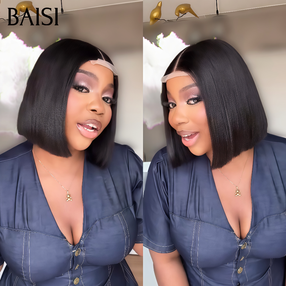 BAISI 2x6 Perruques Bob 100% Vietnam MOITIE PRIX lisse et noir en 100% vrais cheveux humains qualité Garantie 20ans