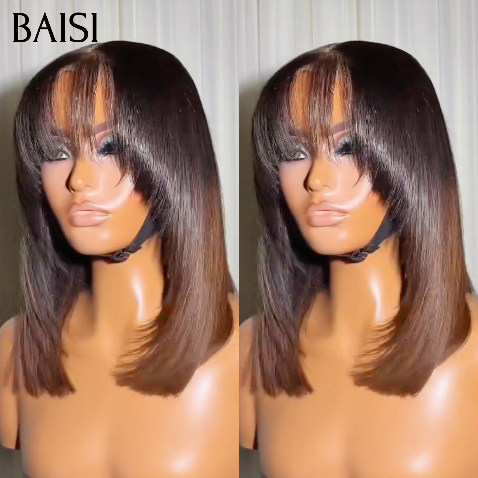 BAISI Lot de 3 perruques Vietnam Hair + Raw Hair 259€ Achetez 3 + 1 Gratuite Couleur Noir et Noir marron 1BT/4# Idéale Pour Revendre en 100% vrais cheveux humains BS65