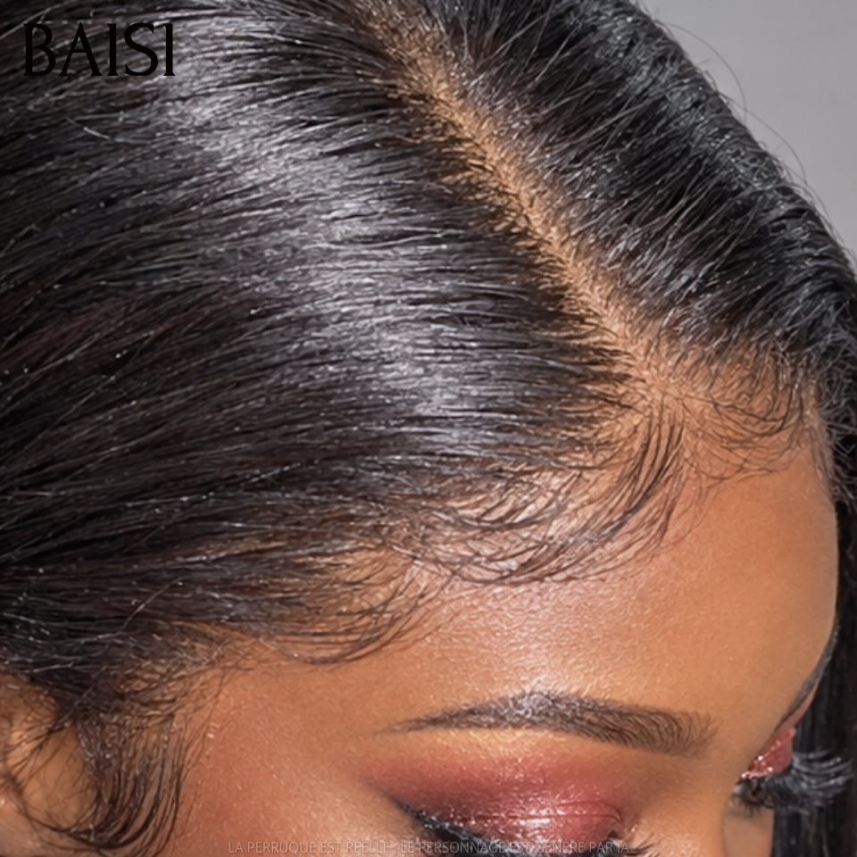 BAISI HD Lace Frontal Perruque Lisse en Cheveux Humains Avec Les Baby Hair Trop Naturelle