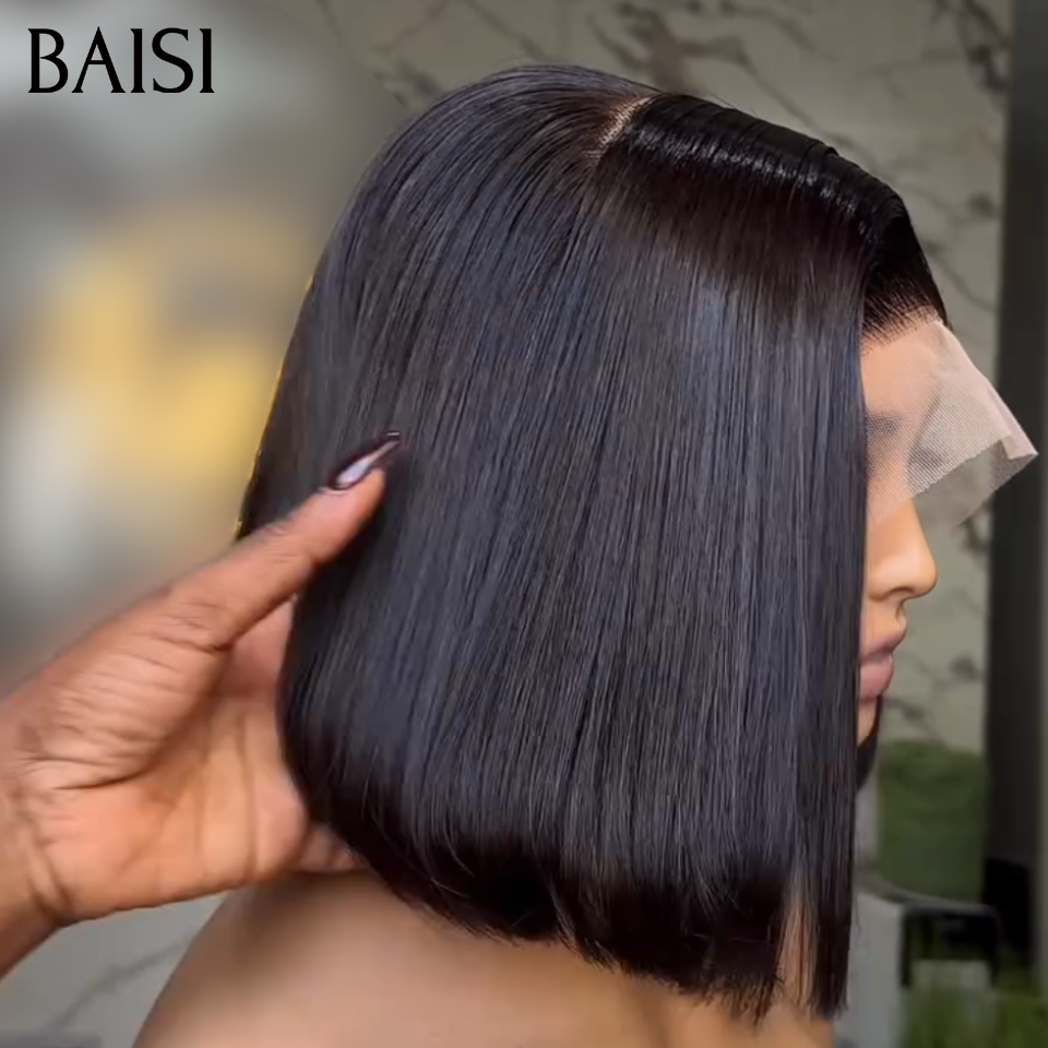 BAISI 4x4 Lace Perruque Bob Lisse 10Pouces 65€ Ou vente flash 7 Perruques 499€ en France Lisse et egg wave et body wave 100% human hair