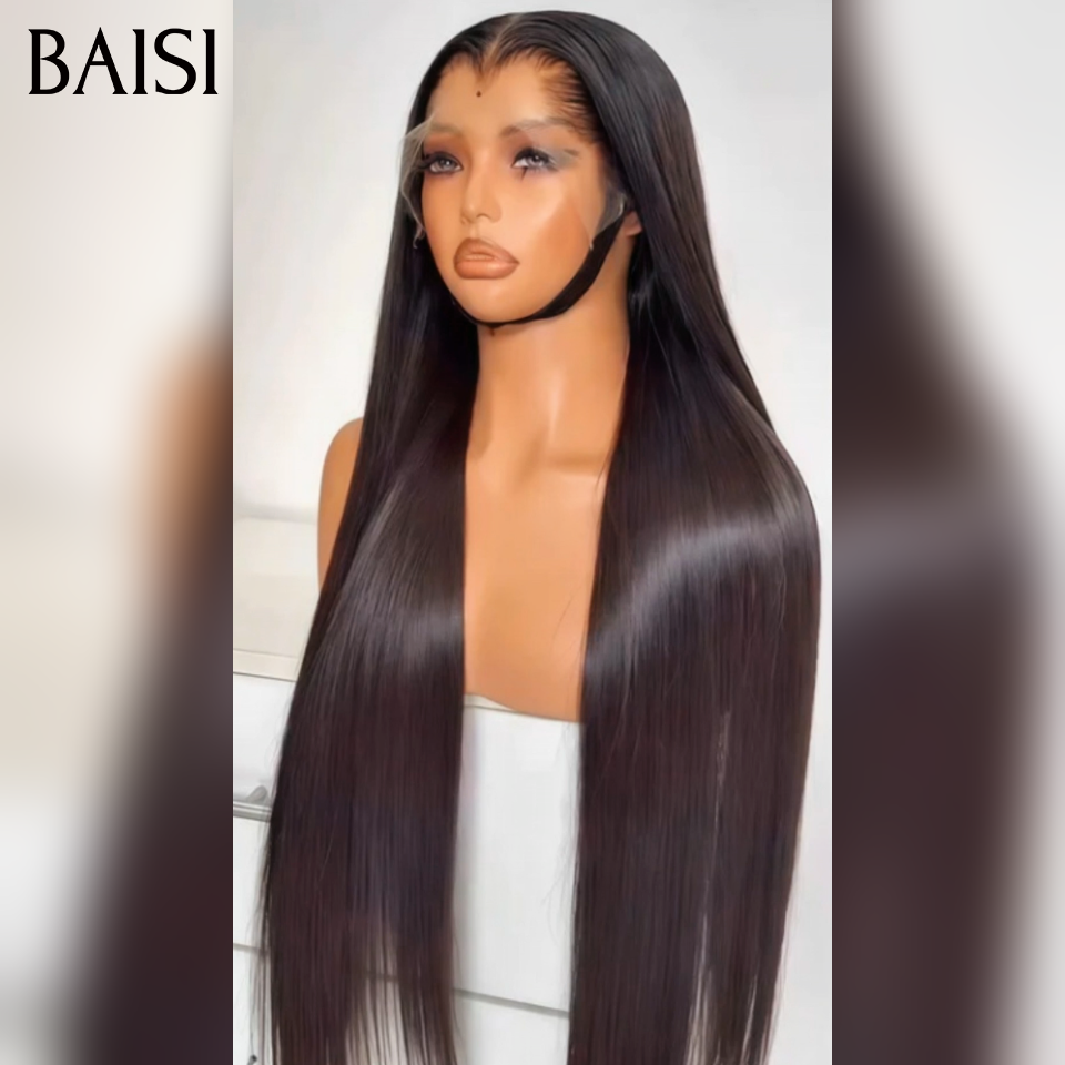BAISI 2 Perruques pour revendre 200€ 13X4 Body wave et Lisse 22 et 24 pouces couleur NOIR 200% densité en 100% vrais cheveux humains