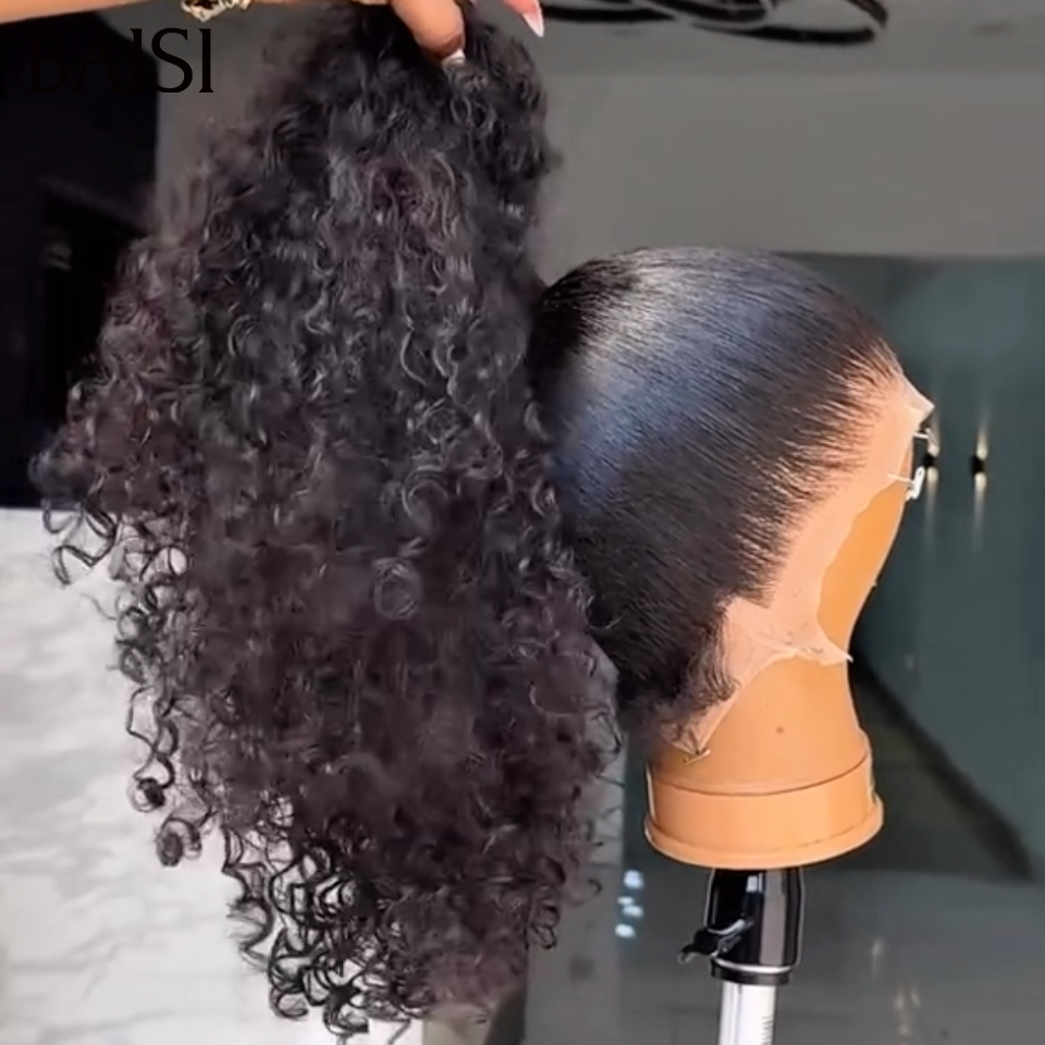 BAISI 13x4 lace ou 360 Lace Perruque Coiffée Curly Wave Coiffure 100% Identique Déjà Prête à Porter Pour la Vie Quotidienne en 100% Cheveux humains