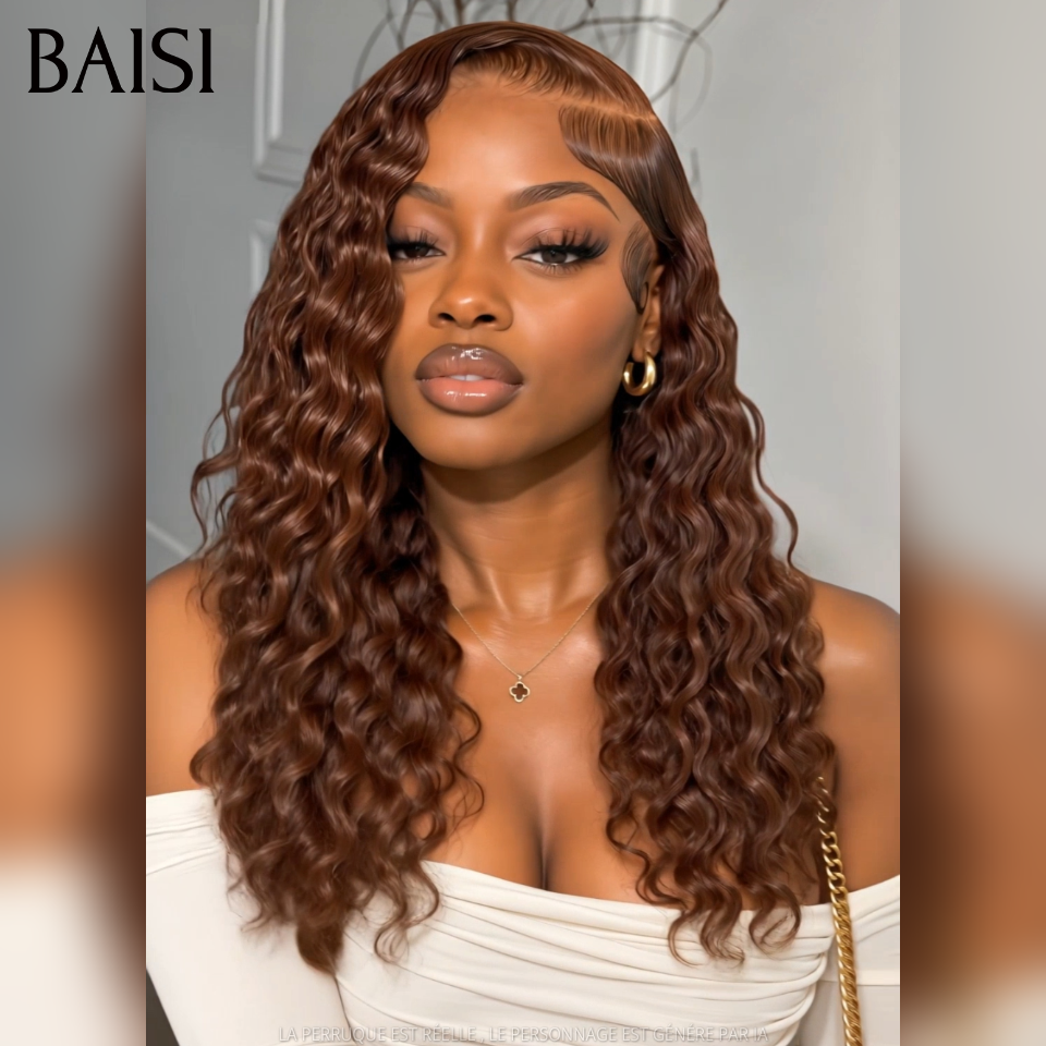 BAISI 13x4 Lace Perruque Romance Curl Couleur Marron 4# 18Pouces 147€ Classique Pour Femme Epannouie en 100% Cheveux humains ACE