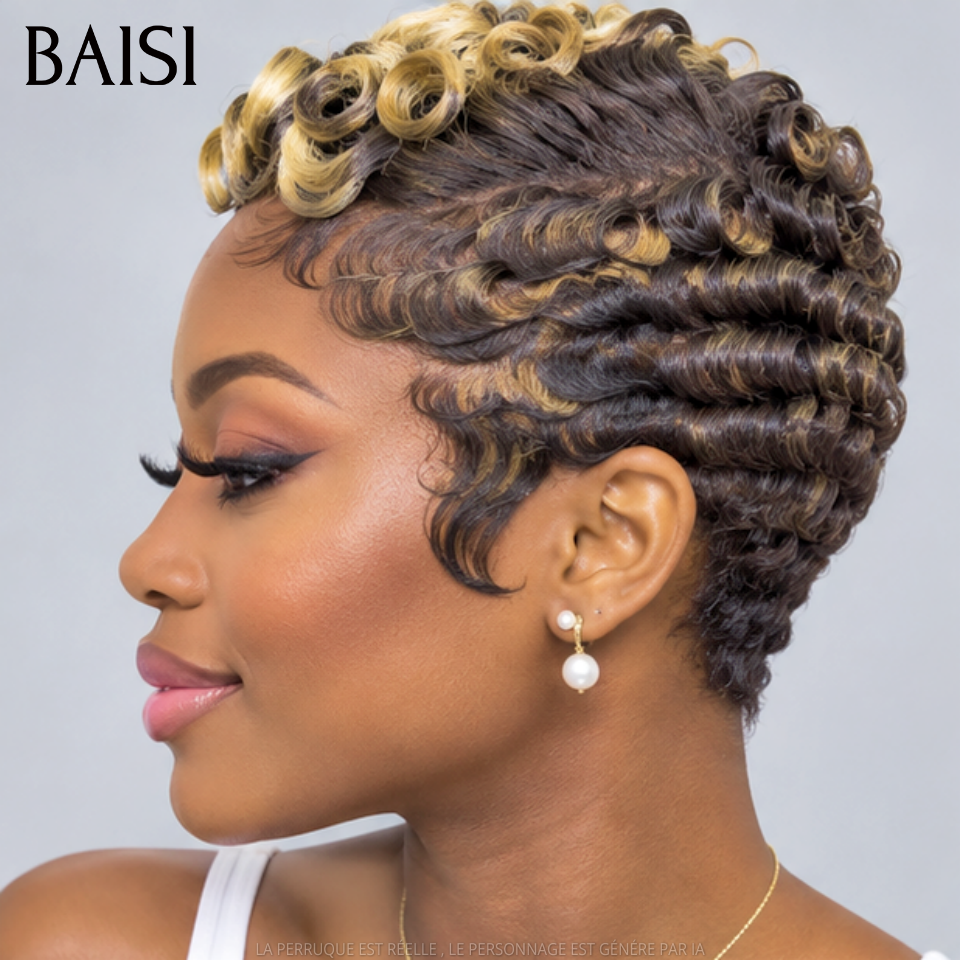BAISI Perruque PROMO Chioma 45€ sans Colle Fabriqué à la machine en 100% vrais cheveux humains