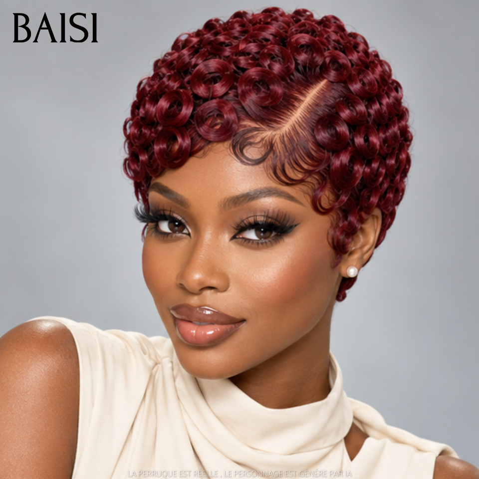 BAISI Peruca Curly Wave 14Polegadas 138€ ou 18Polegadas 198€ Cor Preto 1B# Muito Volume, Muito Boa Qualidade em 100% Cabelo humano