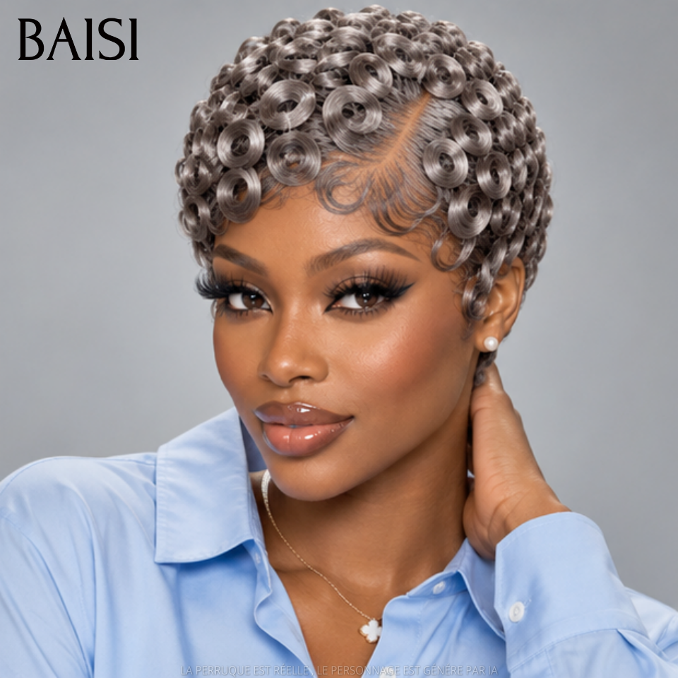 BAISI Peruca Curly Wave 14Polegadas 138€ ou 18Polegadas 198€ Cor Preto 1B# Muito Volume, Muito Boa Qualidade em 100% Cabelo humano