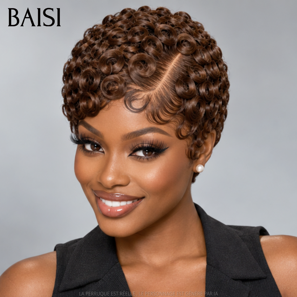 BAISI Peruca Curly Wave 14Polegadas 138€ ou 18Polegadas 198€ Cor Preto 1B# Muito Volume, Muito Boa Qualidade em 100% Cabelo humano