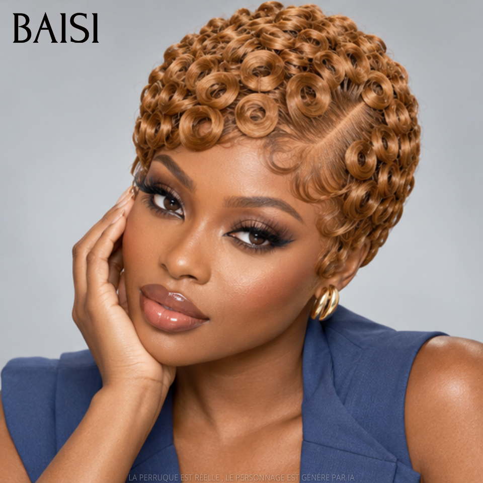 BAISI Peruca Curly Wave 14Polegadas 138€ ou 18Polegadas 198€ Cor Preto 1B# Muito Volume, Muito Boa Qualidade em 100% Cabelo humano