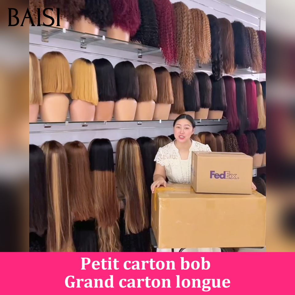 BAISI 2x6 Lace ou 4x4 Closure Perruque Bob Marron et noir 1BT/4# 10Pouces En Promotion Prix d'usine fournisseur en 100% Cheveux Humains
