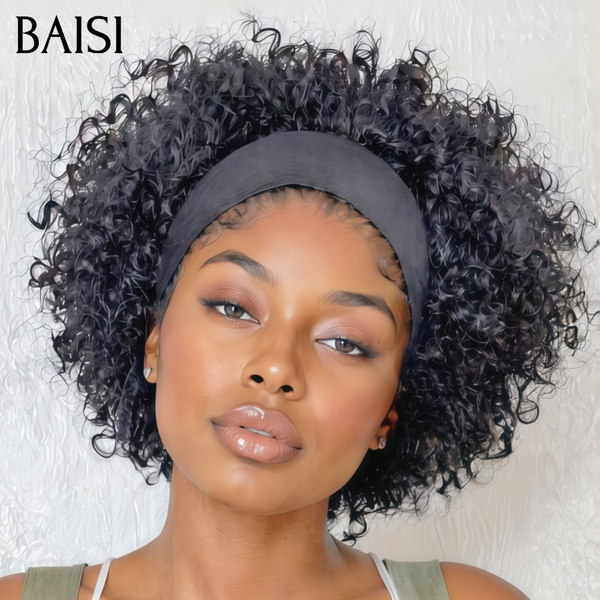 BAISI Lot de 2 perruques avec bandeau noir 1B# + 2x6 Lace Bob Vietnam hair rouge 99J# 10 Pouces 139€ Seulement Prix pas Chèr Très Bonne Qualité en 100% Cheveux Humains