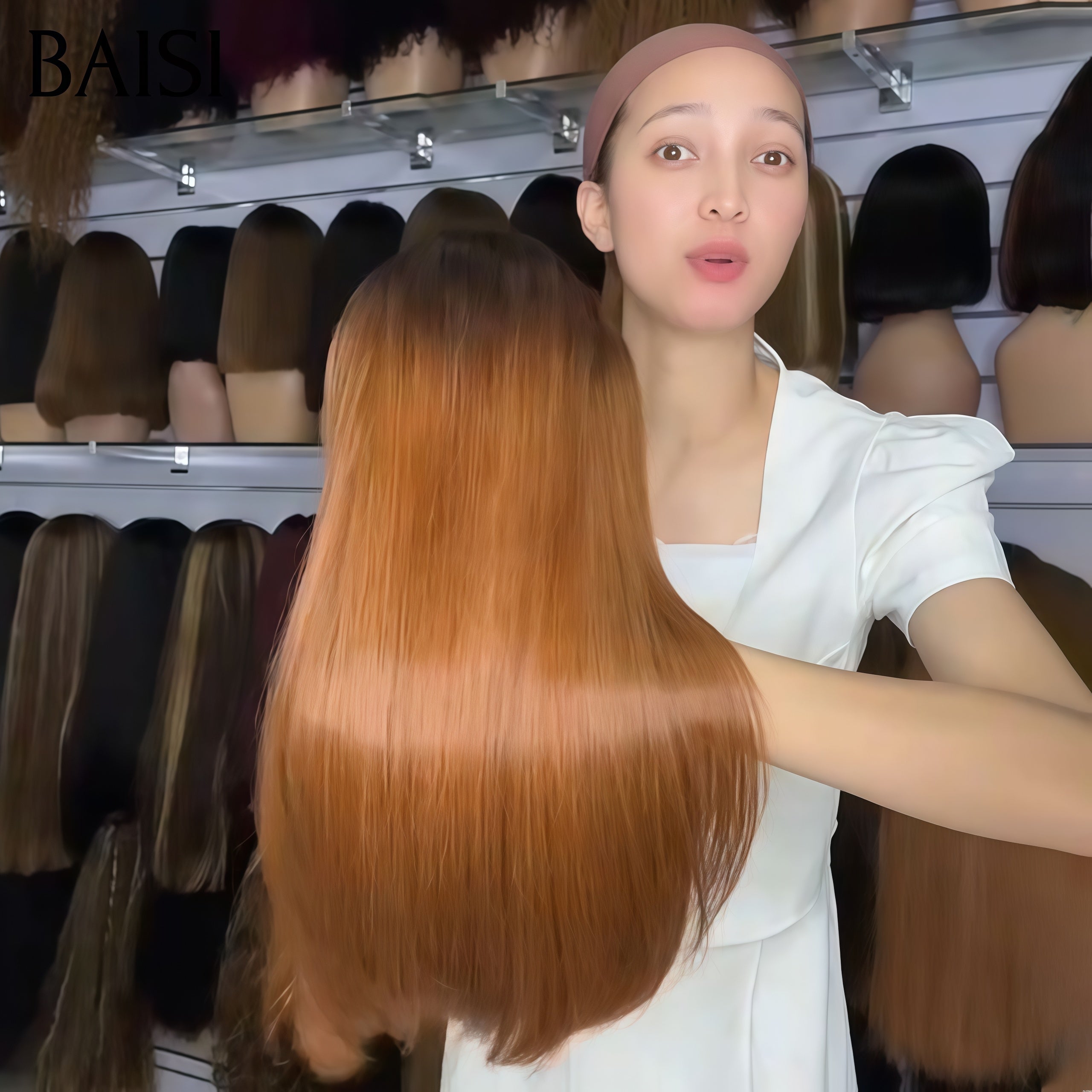 BAISI 2X6 Lace Perruque Lisse 100% Vietnamienne de Luxe en couleur Brune et Noir 1B/30# 250% Densité SDD BONE Straight en 100% Cheveux Humains