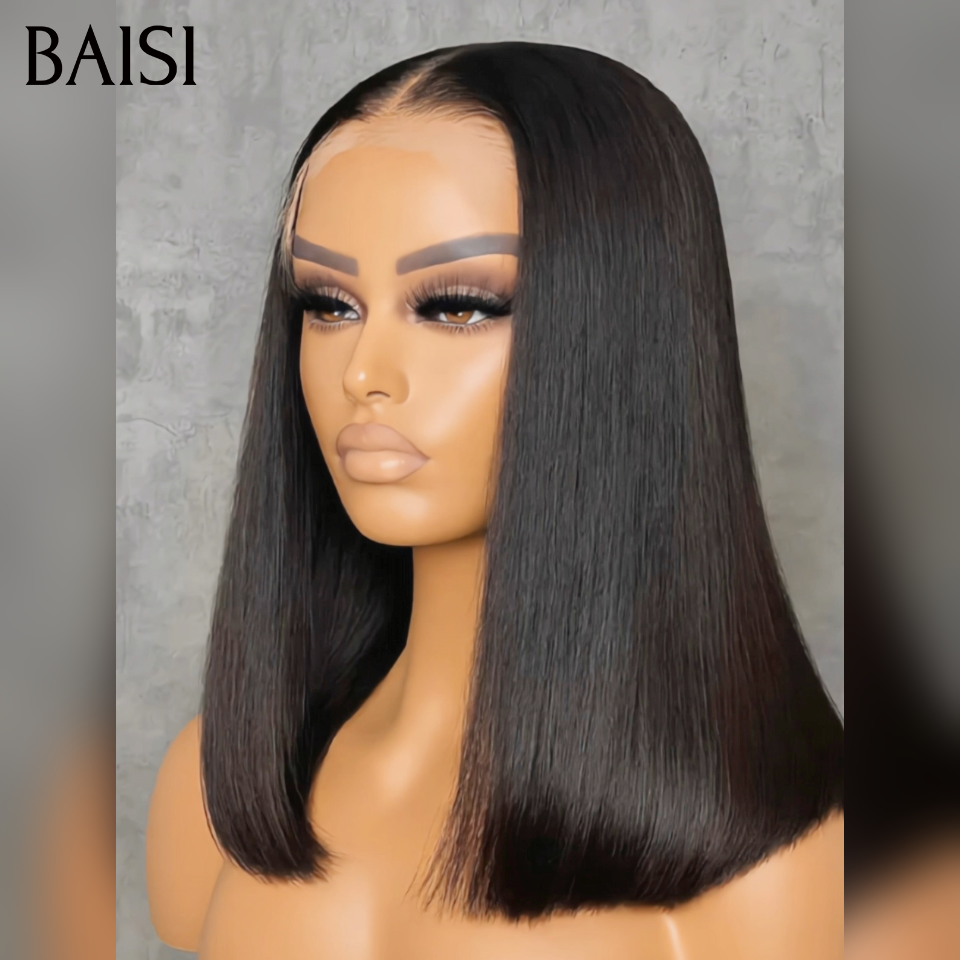 BAISI 3 perruques 100% Vietnam Hair bob Lisse Noir 8 ou 10 Pouces avec ou sans Frange Deja En France Facile à Porter Au Quotidien Très Bonne Qualité en 100% Cheveux Humains