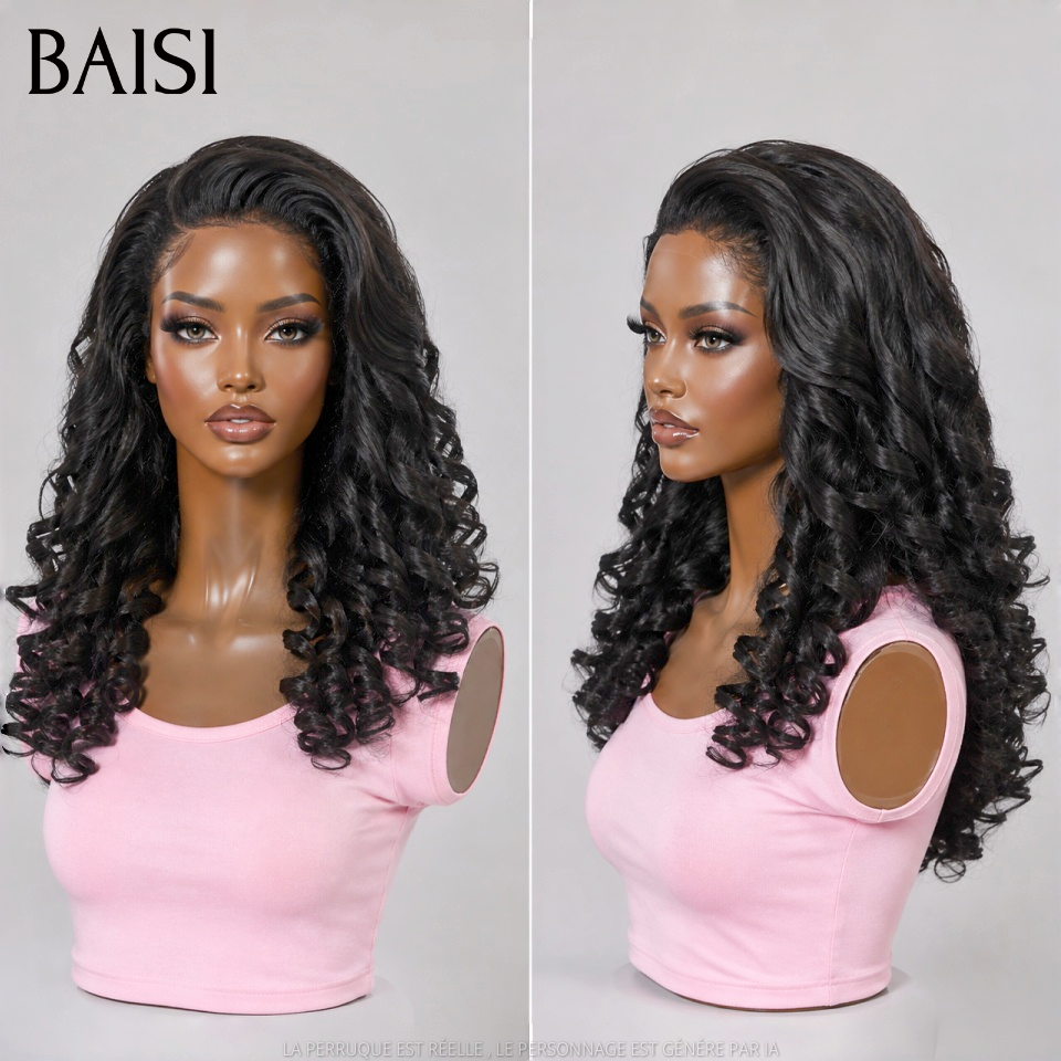 BAISI 13x4 Lace Lot de 4 Perruques Longues 300€ Couleurs Noir Rouge et Marron Et Marron Glacé Différentes Textures 18Pouces Récommandation Spéciale Petit Business en 100% Cheveux humains