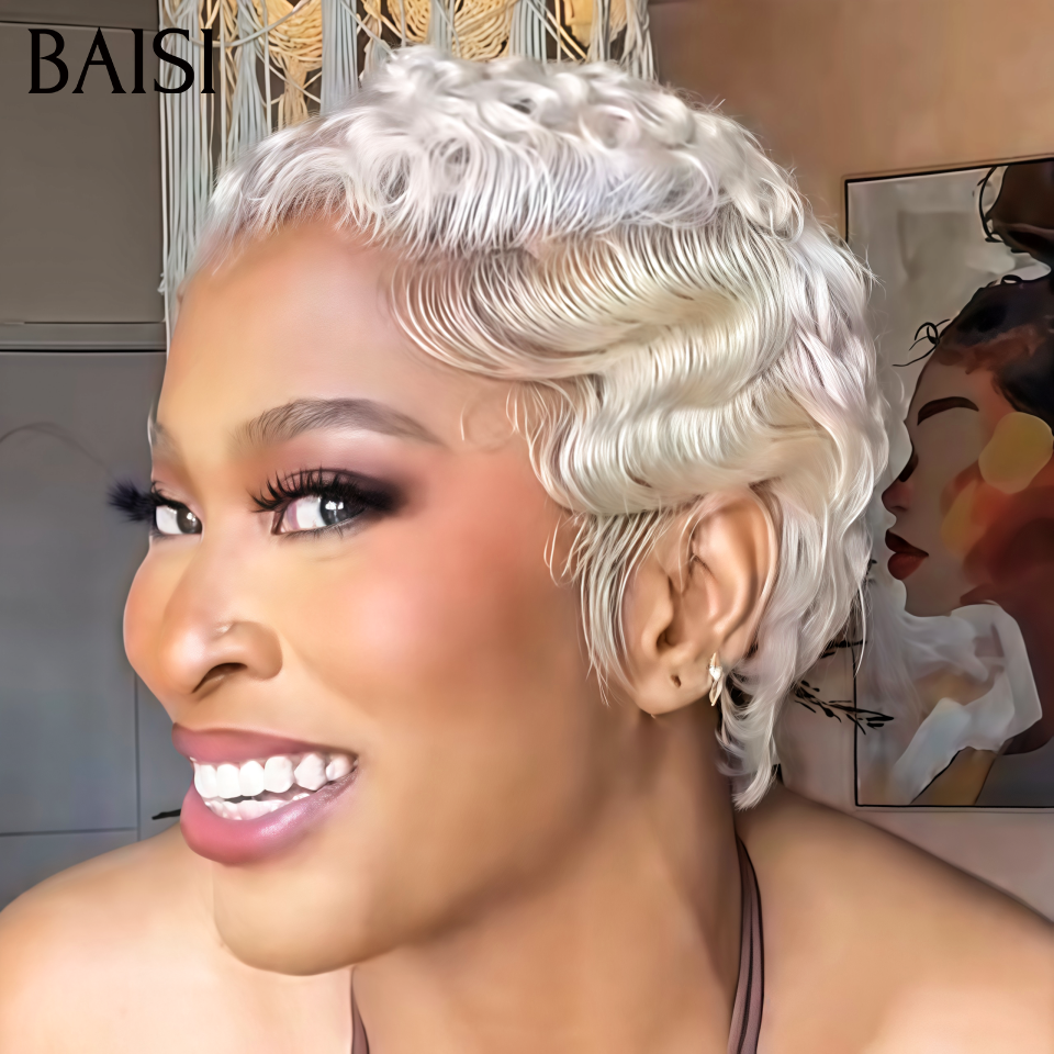 BAISI pixie 6 perruques différentes modèles à partir de 40€ Prix Très abordables Stocks Limités Profitez 100% Cheveux Humains fabriqué à la machine