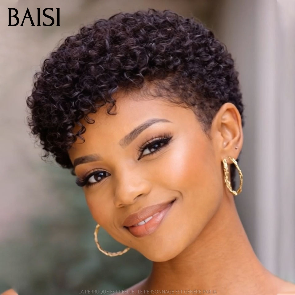 BAISI 2 Bonne Qualité 139€ pixie curl ou curly wave 12 pouce ou Bouclée Egg Wave 65€ Moitié Prix en couleur Marron Mixte Miel En 100% Cheveux Humains