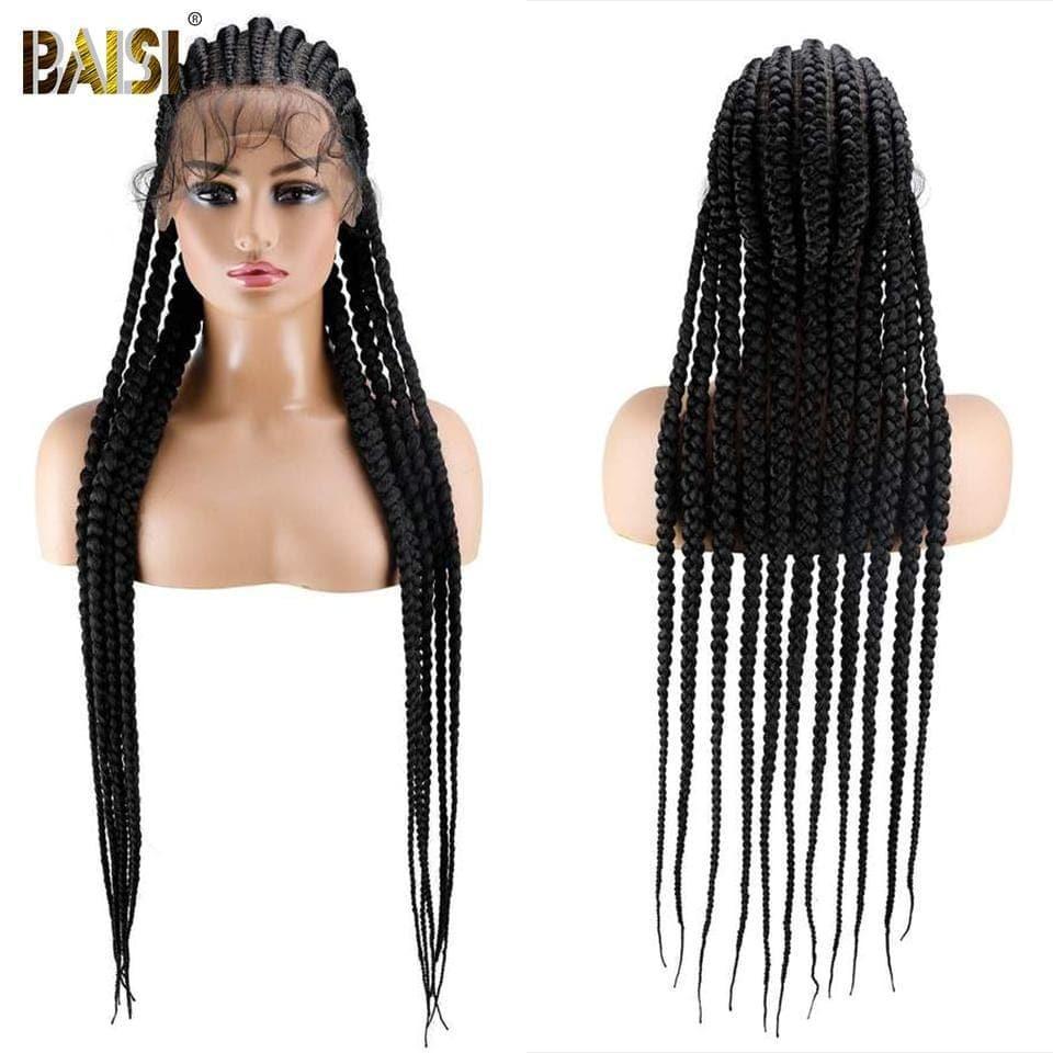 BAISI Achetez 2 perruques minimum au prix d'usine fournisseur Full Lace Natte En Cheveux Synthétiques (Pas Besoin de Code)