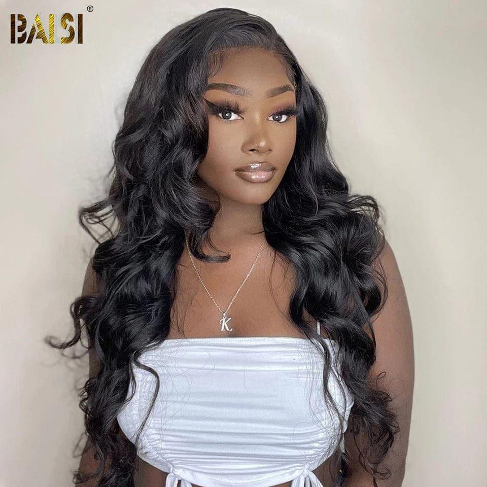 BAISI Achetez 2 perruques minimum au prix d'usine fournisseur Perruque Naturelle En Lace Frontal Natural wave En 100% Cheveux Humains (Pas Besoin de Code)