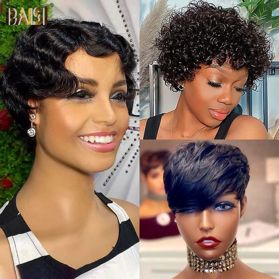 BAISI 3 Perruques Vente Conbinée Cheuveux ou 2 perruques 75€ 100% Humains Fabrication à la Machine