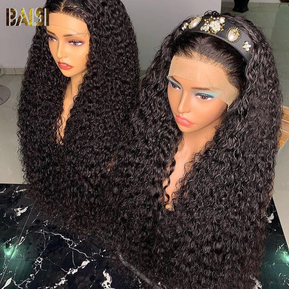 BAISI Achetez 2 perruques minimum au prix d'usine fournisseur Perruque Naturelle Déjà Coiffée 139€ En Lace 13X4 Frontal Curly En 100% Cheveux Humains (Pas Besoin de Code)