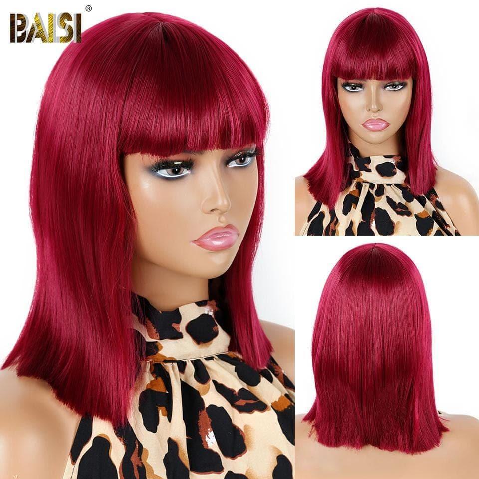 Peluca Sintética Recta BAISI Con Flequillo Corte Chino Sintético 1081