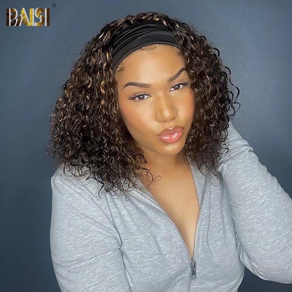 BAISI Acquista almeno 2 parrucche al prezzo di fabbrica fornitore AMINATA #4MIX#33 Parrucca Fascia Riccia Curly Realizzata a Macchina (Nessun Codice Necessario)