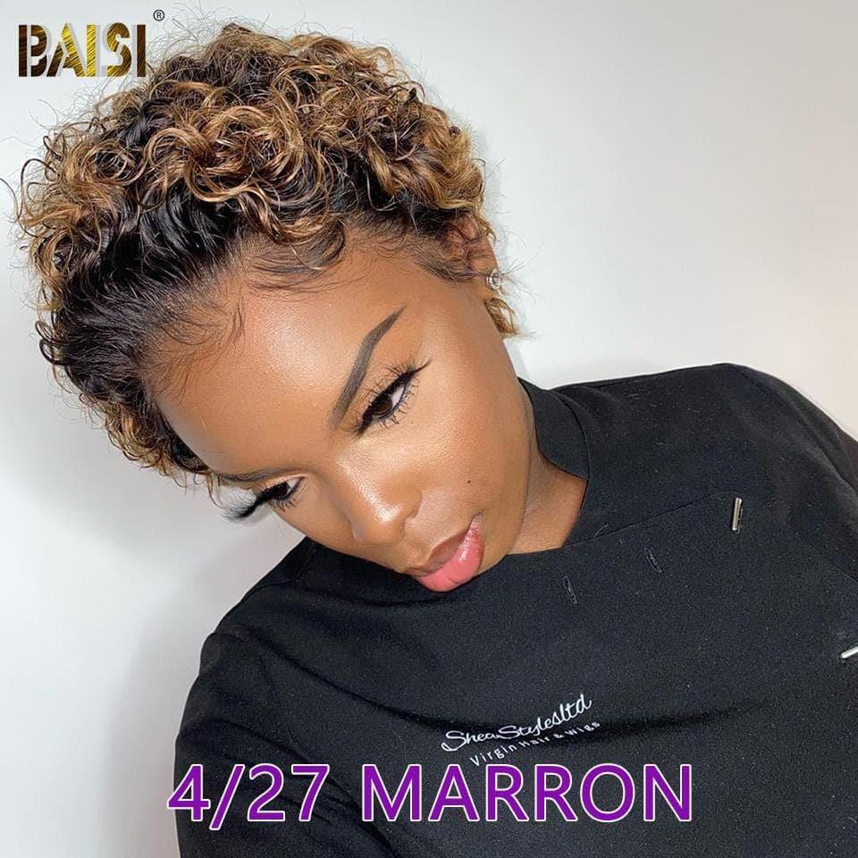 BAISI Achetez 2 perruques minimum au prix d'usine fournisseur FLORENCE 13X4 lace Bob 12 Pouces egg wave ou 13X1 lace Curly en couleur (Pas Besoin de Code)