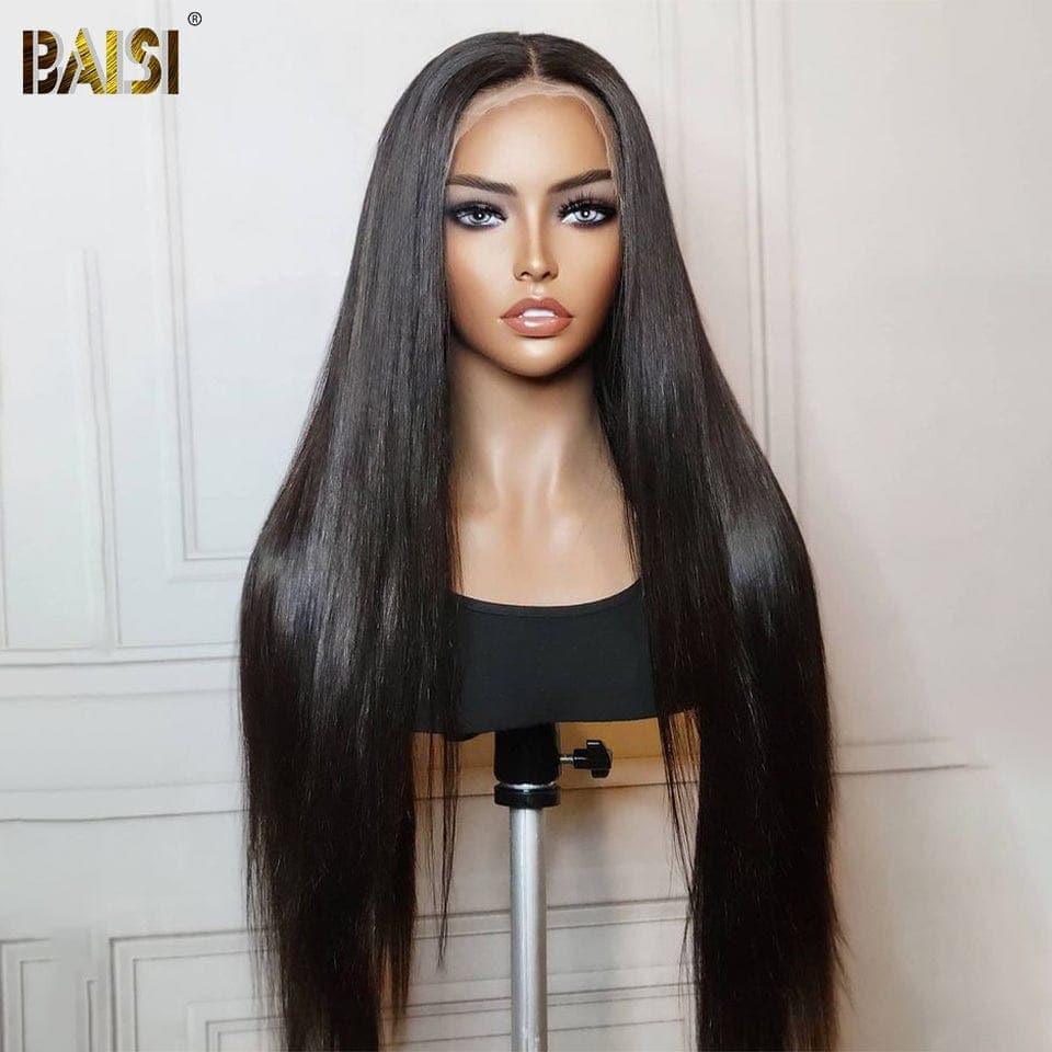 BAISI Achetez 2 perruques minimum au prix d'usine fournisseur en France TVA 0€ 48H arrivé Perruque Naturelle En Lace Frontal Lisse En 100% Cheveux Humains (Pas Besoin de Code)