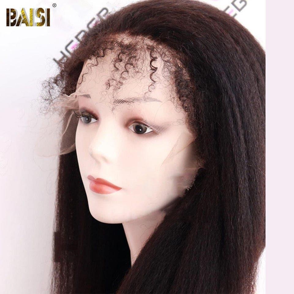 BAISI Achetez 2 perruques minimum au prix d'usine fournisseur 13X4 HD lace frontal perruque kinky straight en haut de gamme avec les Baby Hair naturel en 100% vrais cheveux humains ( pas besoin de code)