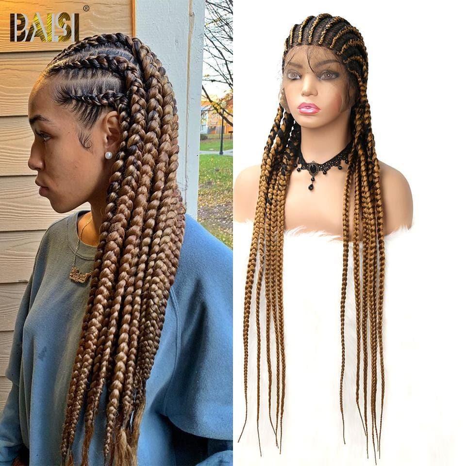 BAISI Achetez 2 perruques minimum au prix d'usine fournisseur Full Lace Natte En Cheveux Synthétiques (Pas Besoin de Code)