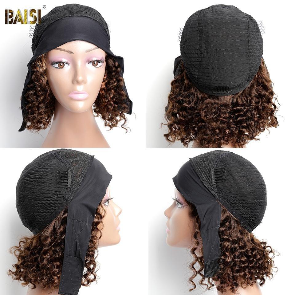 BAISI Acquista almeno 2 parrucche al prezzo di fabbrica fornitore AMINATA #4MIX#33 Parrucca Fascia Riccia Curly Realizzata a Macchina (Nessun Codice Necessario)