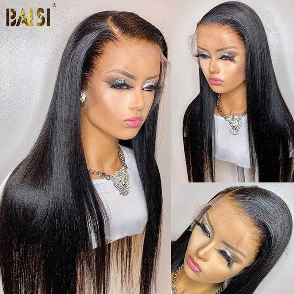 BAISI Achetez 2 perruques minimum au prix d'usine fournisseur en France TVA 0€ 48H arrivé Perruque Naturelle En Lace Frontal Lisse En 100% Cheveux Humains (Pas Besoin de Code)