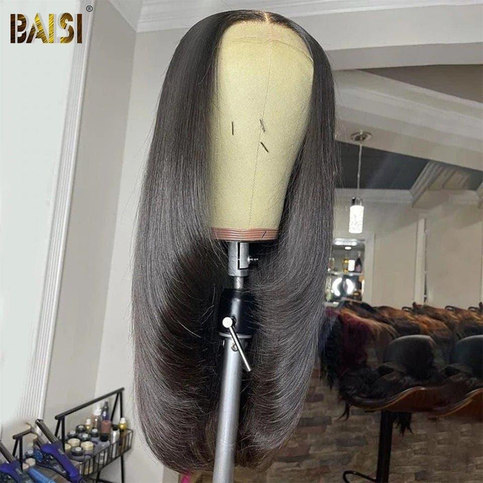 BAISI HD Lace Frontal Perruque Lisse en Cheveux Humains Avec Les Baby Hair Trop Naturelle