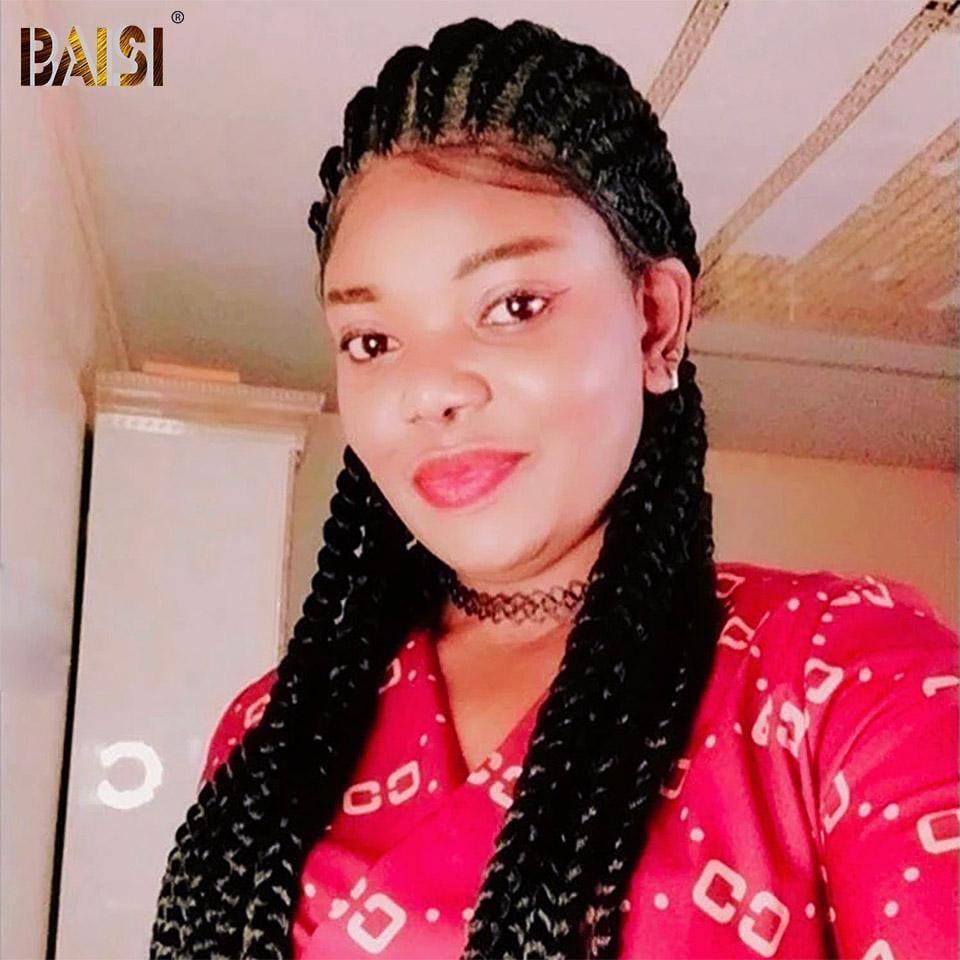 BAISI Achetez 2 perruques minimum au prix d'usine fournisseur Full Lace Natte En Cheveux Synthétiques (Pas Besoin de Code)