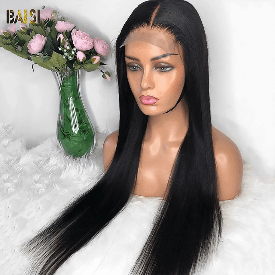 BAISI Achetez 2 perruques minimum au prix d'usine fournisseur 4x4 Lisse Pré-plucked Pas Besoin de Colle en 100% Raw Hair Lace déjà couper(Pas Besoin de Code)