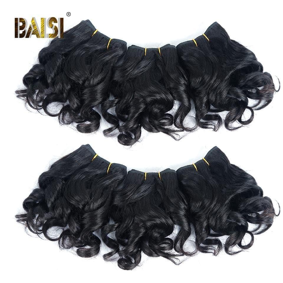 BAISI 8A Tissage Brésilien Cheveux Vierges Bouclé Noir 1B#30 1B#27 Water Wave 8-12 pouces
