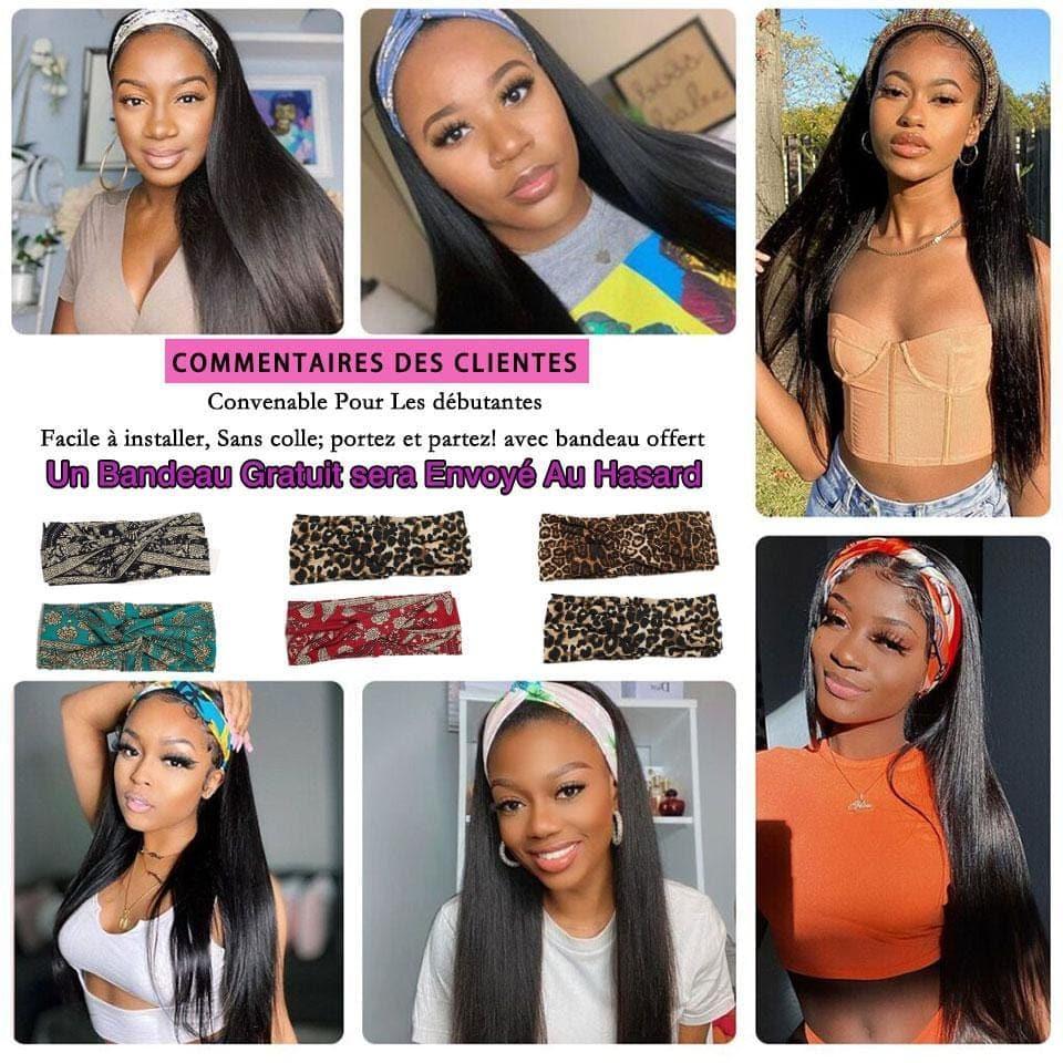 BAISI Machine Made Smooth Headband Wig