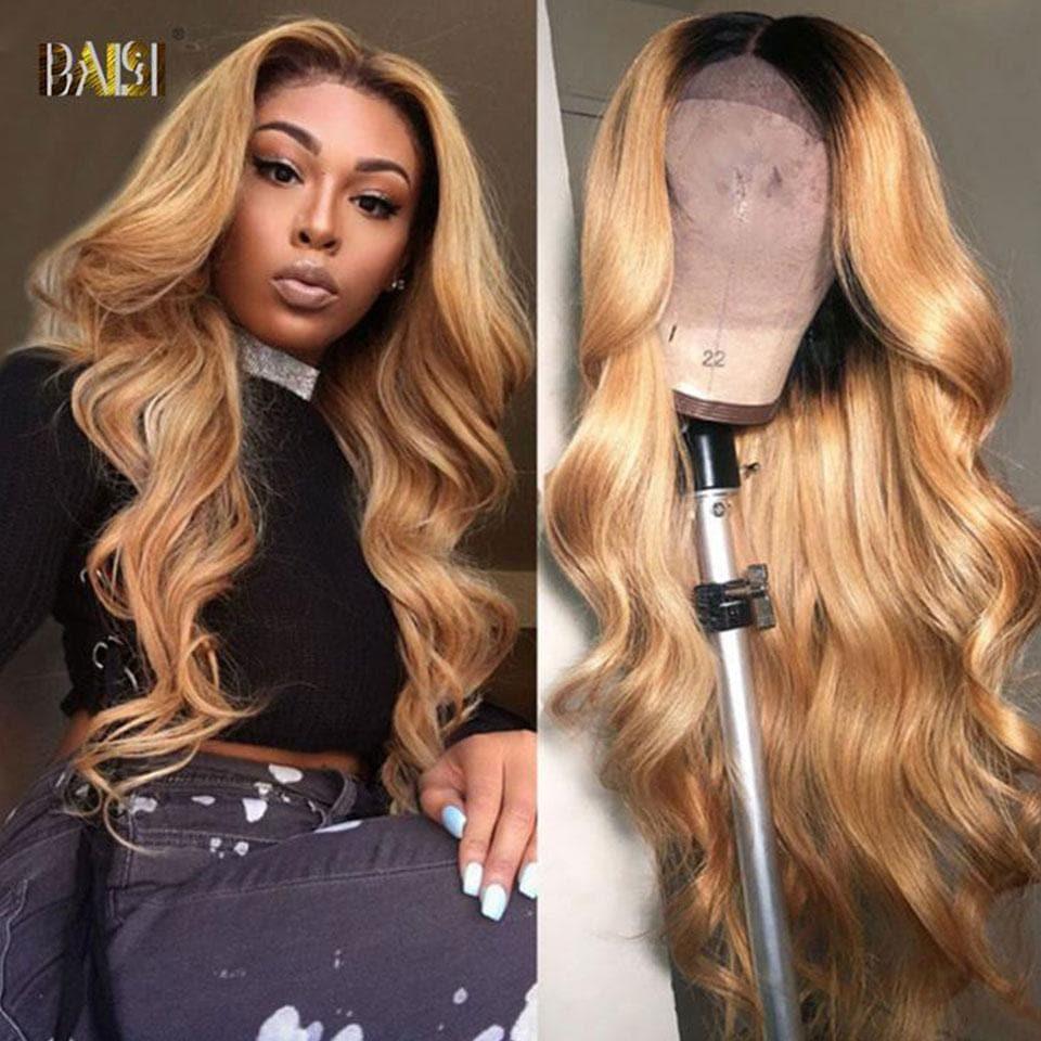 BAISI 13x4 Lace Front Perücke Body Wave Hellbraun