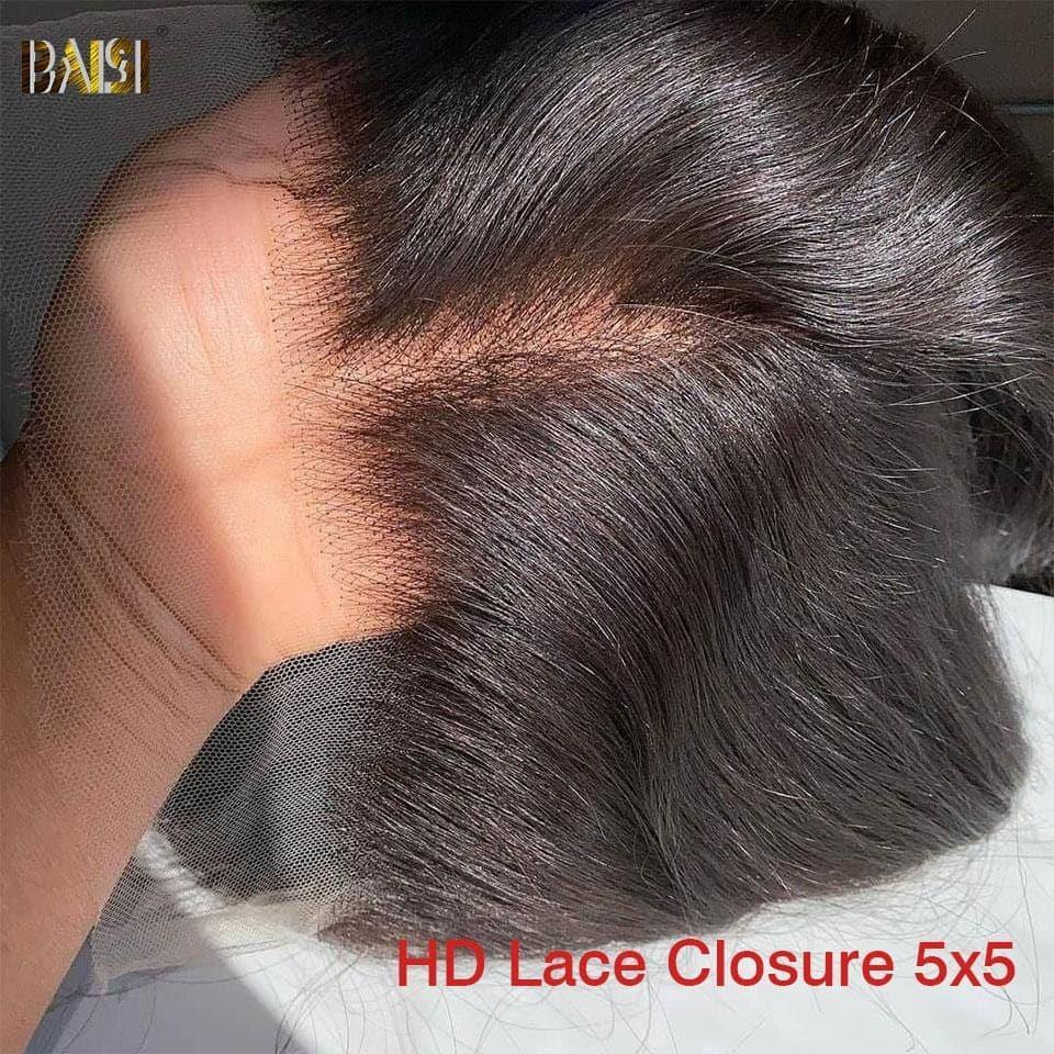 BAISI Hd Cierre de encaje 5x5 Encaje flaco invisible