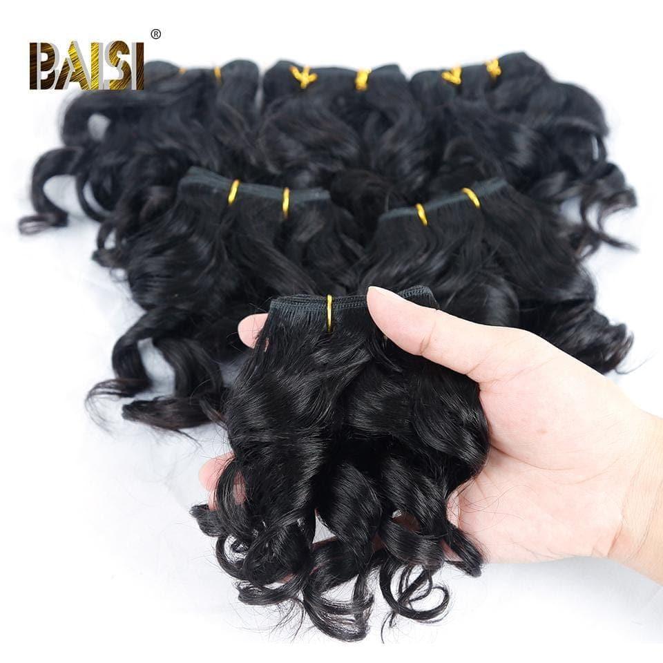 BAISI 8A Tissage Brésilien Cheveux Vierges Bouclé Noir 1B#30 1B#27 Water Wave 8-12 pouces